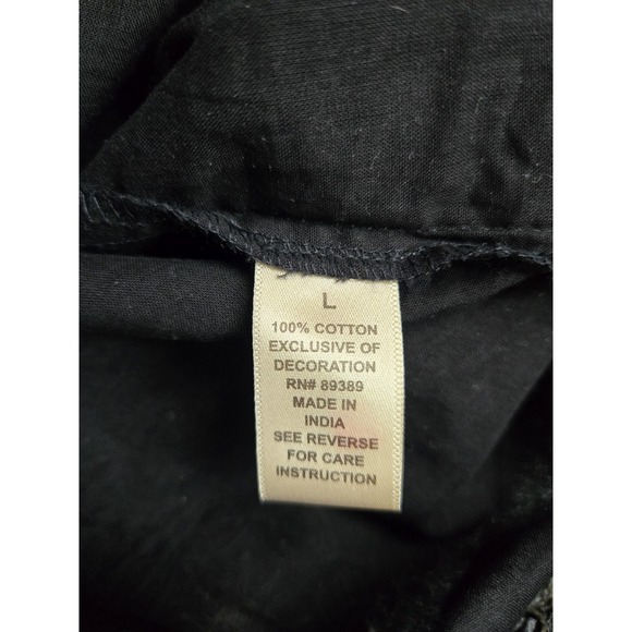 Studio West Apparel Women's L Black Cotton A-Line Skirt with Embroidered Flowers - Picture 9 of 12